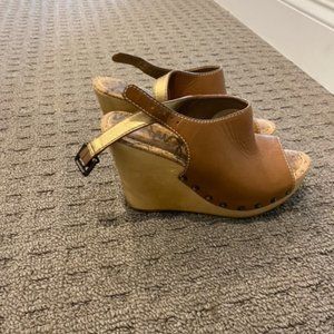 Sam Edelam Brown Wedge Shoe